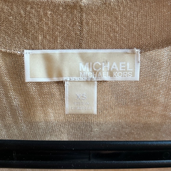 Michael Michael Kors Khaki Open Cardigan/Duster High Side Slits Size XS - Picture 3 of 7